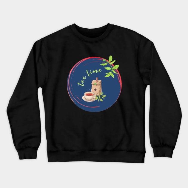 Tea Time Crewneck Sweatshirt by Rebecca Abraxas - Brilliant Possibili Tees
